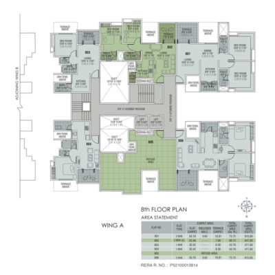 Wing A -8th Floor Plan