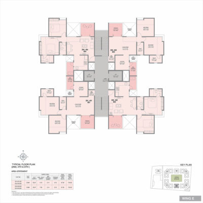 Wing E - 2nd,4th & 6th Floor Plan
