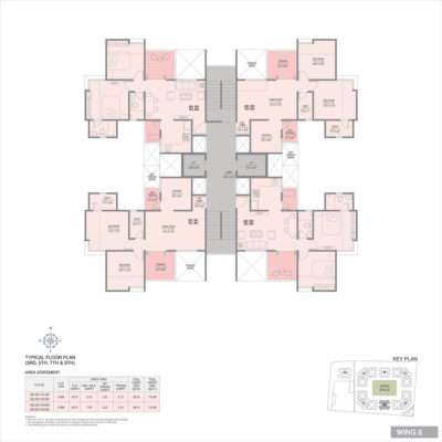 Wing E - 3rd,5th,7th & 9th Floor Plan